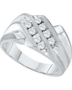Mens Diamond Ring 0.35CTW  DIAMOND CLUSTER MENS RING 14K White-gold