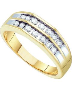 Mens Diamond Ring 0.50CTW DIAMOND  MENS  Wedding BAND 14KT Yellow Gold