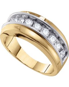 Mens Diamond Ring 1.00CTW  DIAMOND MENS Wedding BAND 14K Yellow-gold