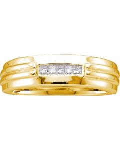 Mens Diamond Ring 0.15CTW DIAMOND MENS INVISIBLE  BAND 14KT Yellow Gold