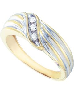 Mens Diamond Ring 0.12CTW DIAMOND  Wedding MENS BAND 10KT Yellow Gold