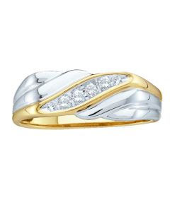 Mens Diamond Ring 0.14CTW DIAMOND  CLUSTER MENS RING 10KT Yellow Gold