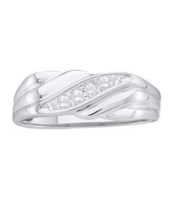 Mens Diamond Ring 0.14CTW DIAMOND CLUSTER MENS RING 10KT White Gold