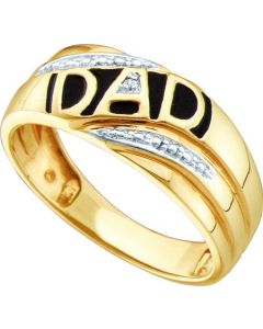 Mens Diamond Ring 0.005CTW DIAMOND MENS  DAD RING 10KT Yellow Gold