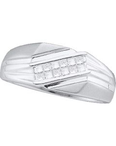 Mens Diamond Ring 0.34CTW DIAMOND INVISIBLE MEN'S RING 14KT White Gold