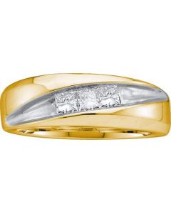 Mens Diamond Ring 0.50CTW DIAMOND MENS INVISIBLE  BAND 14KT Yellow Gold