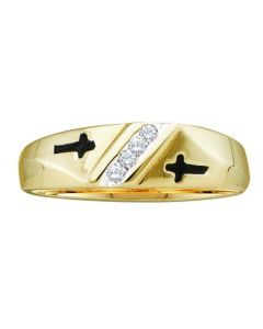 Mens Diamond Ring 0.05CTW DIAMOND MENS Wedding  RING 10KT Yellow Gold