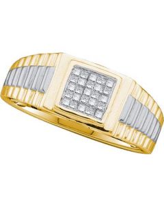 Mens Diamond Ring 0.25CTW  DIAMOND MENS INVISIBLE BAND 14KT Yellow Gold