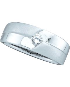 Mens Diamond Ring 0.25CTW ROUND DIAMOND MENS Wedding BAND 14KT White Gold