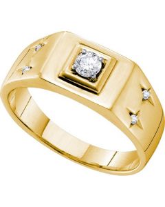 Mens Diamond Ring 0.25CTW DIAMOND Wedding MENS RING 14KT Yellow Gold