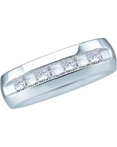 Mens Diamond Ring 0.25CT  DIAMOND MACHINE SET BAND 14KT White Gold