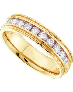 Mens Diamond Ring 0.28CTW DIA MACHINE-SET BAND 14KT Yellow Gold