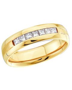 Mens Diamond Ring 0.50CTW DIAMOND  MACHINE  SET MENS  BAND 14KT Yellow Gold