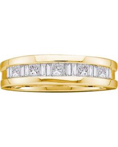 Mens Diamond Ring 1.50CTW DIAMOND MENS INVISIBLE BAND 14KT Yellow Gold