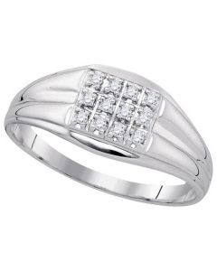 Mens Diamond Ring 0.12CT-DIA Wedding MENS RING 925 925-Sterling