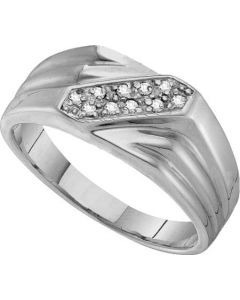 Mens Diamond Ring 0.10CTW DIAMOND Wedding MENS BAND 925 925-Sterling