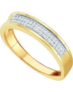 Mens Diamond Ring 0.12CTW DIAMOND LADIES MICRO-PAVE BAND 10KT Yellow Gold