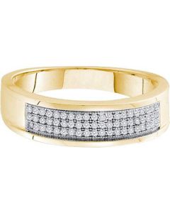 Mens Diamond Ring 0.20CTW DIAMOND MICRO  PAVE BAND 10KT Yellow Gold
