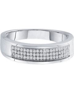 Mens Diamond Ring 0.20CTW DIAMOND MICRO PAVE BAND 10KT White Gold