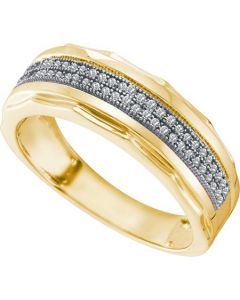 Mens Diamond Ring 0.20CTW DIAMOND  MICRO PAVE MENS BAND 10KT Yellow Gold