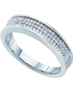 Mens Diamond Ring 0.25CTW DIAMOND  MICRO PAVE MENS BAND 10KT White Gold