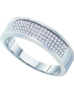 Mens Diamond Ring 0.25CTW DIAMOND  MICRO PAVE MENS BAND 10KT White Gold