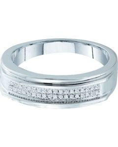 Mens Diamond Ring 0.12CTW DIAMOND MICROPAVE  BAND 10KT White Gold