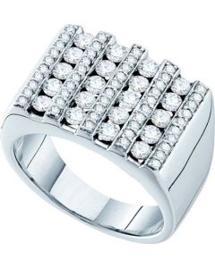 Mens Diamond Ring 1.50CTW DIAMOND  Wedding MENS RING 14KT White Gold
