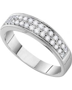 Mens Diamond Ring 0.49CTW DIAMOND Wedding MENS BAND 14KT White Gold