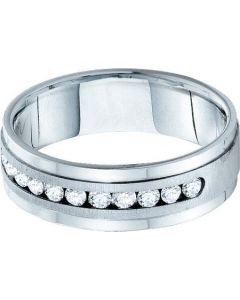 Mens Diamond Ring 0.28CT DIAMOND  MACHINE SET MENS BAND 14KT White Gold