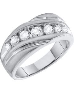 Mens Diamond Ring 1.00CTW  DIAMOND Wedding MENS BAND 10KT White Gold