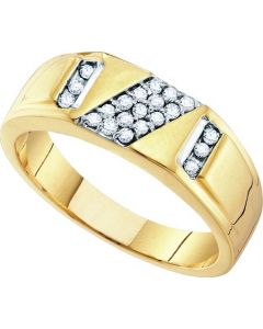 Mens Diamond Ring 0.25CTW DIAMOND  Wedding MENS RING 10KT Yellow Gold