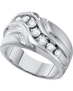 Mens Diamond Ring 1.00CT DIAMOND Wedding MENS BAND 10K White-gold