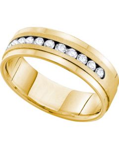 Mens Diamond Ring 0.53CTW DIAMOND MACHINE SET BAND 14KT Yellow Gold