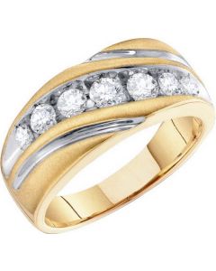 Mens Diamond Ring 1.00CTW  DIAMOND Wedding MENS BAND 10KT Yellow Gold
