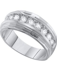 Mens Diamond Ring 1.00CT DIAMOND Wedding MENS BAND 10K White-gold