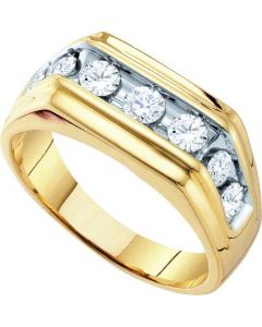 Mens Diamond Ring 1.00CTW DIAMOND Wedding MENS BAND 10KT Yellow Gold