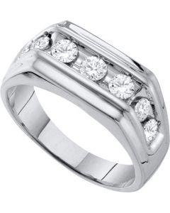 Mens Diamond Ring 1.00CT DIAMOND Wedding MENS BAND 10K White-gold