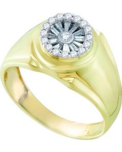 Mens Diamond Ring 0.45CT DIAMOND  Wedding MENS RING 14K Yellow-gold