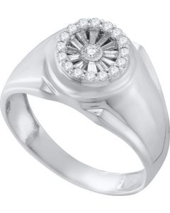 Mens Diamond Ring 0.45CT DIAMOND Wedding MENS RING 14K White-gold
