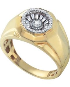 Mens Diamond Ring 0.45CT DIAMOND  Wedding MENS RING 14K Yellow-gold