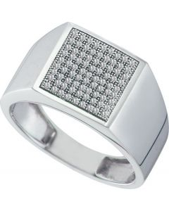 Mens Diamond Ring 0.25CTW DIAMOND  MICRO PAVE MENS RING 10KT White Gold