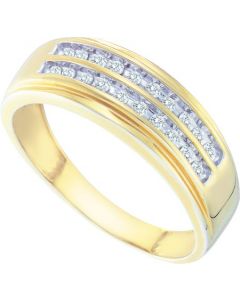 Mens Diamond Ring 0.25CTW DIAMOND  Wedding MENS BAND 10KT Yellow Gold