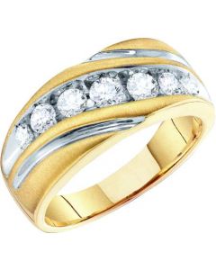 Mens Diamond Ring 1.00CTW  DIAMOND Wedding MENS BAND 14KT Yellow Gold