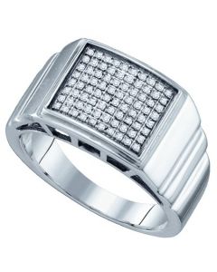 Mens Diamond Ring 0.26CTW DIAMOND  MICRO PAVE MENS RING 925 925-Sterling