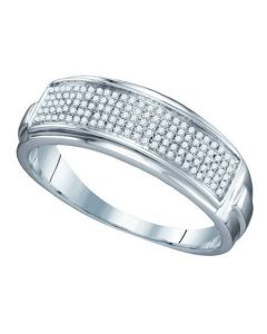 Mens Diamond Ring 0.22CTW DIAMOND MICRO PAVE MENS BAND 925 925-Sterling
