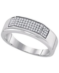 Mens Diamond Ring 0.20CT-DIA MICRO-PAVE MENS BAND 925 925-Sterling