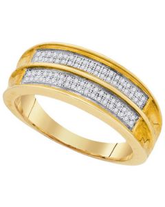 Mens Diamond Ring 0.22CT-DIA MICRO-PAVE MENS BAND 925 925-Sterling
