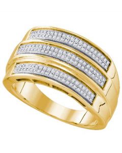 Mens Diamond Ring 0.42CTW DIAMOND MICRO PAVE MENS BAND 925 925-Sterling
