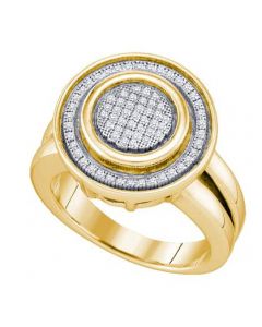 Mens Diamond Ring 0.23CTW DIAMOND MICRO PAVE MENS RING 10KT Yellow Gold